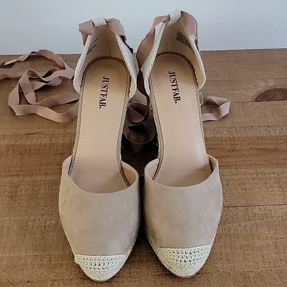 JustFab Nicoletta Espadrille Wedge - Wide Width 7 - Picture 7 of 8